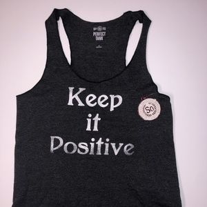 ➡️2 for $15 ⬅️ NWT "Keep it Positive" Printed Tank Top- Large
